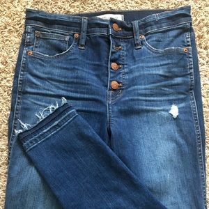 Madewell high rise button skinny jeans